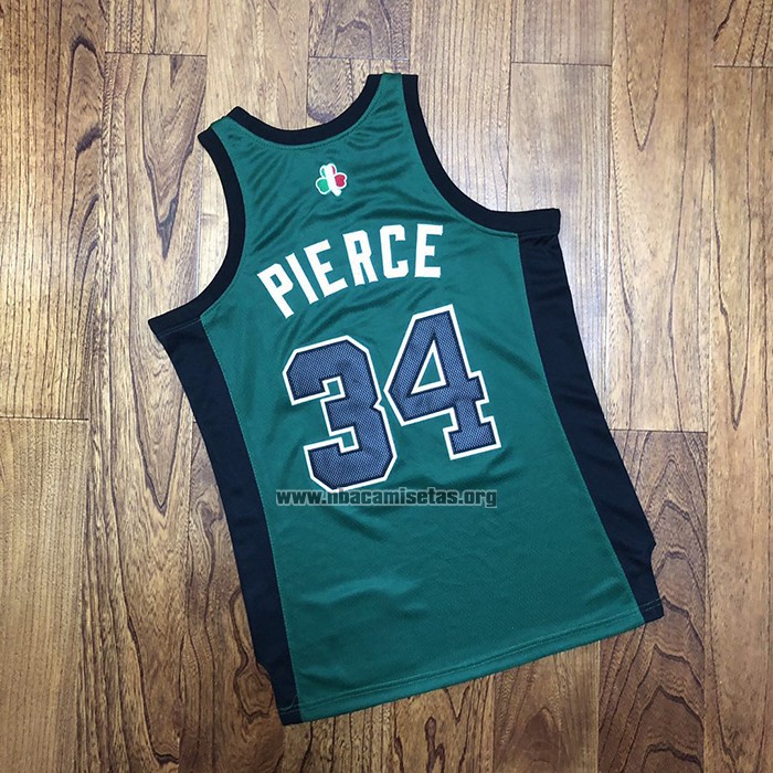 Camiseta Boston Celtics Paul Pierce NO 34 Hardwood Classics Throwback 2007-08 Verde